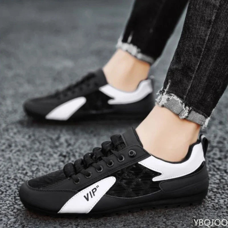 Men's Canvas Lace-Up Flat Shoes – Breathable & Anti-Slip