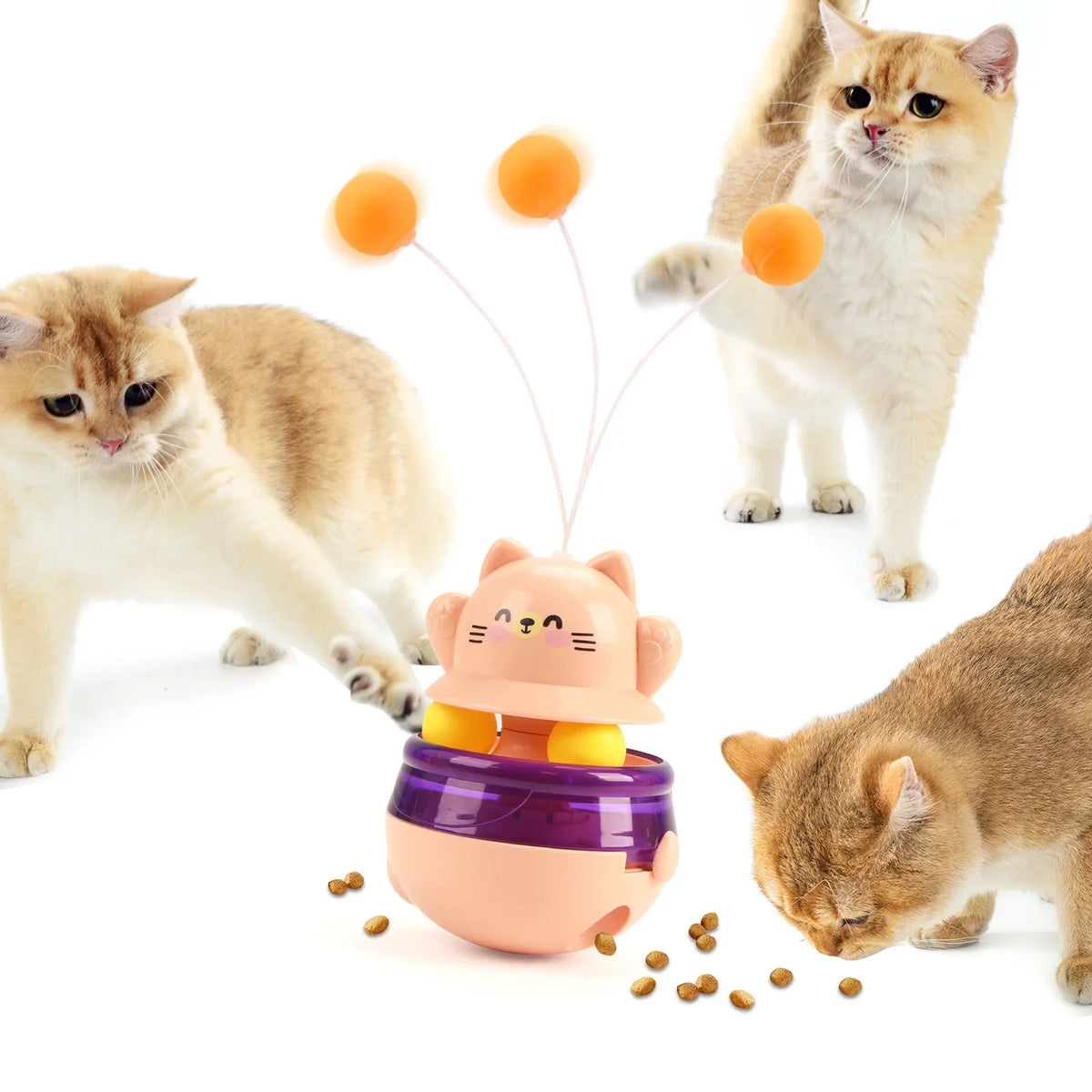 Pet Untoppleable Doll Cat Fun Intelligence Teasing Stick Leaky Food