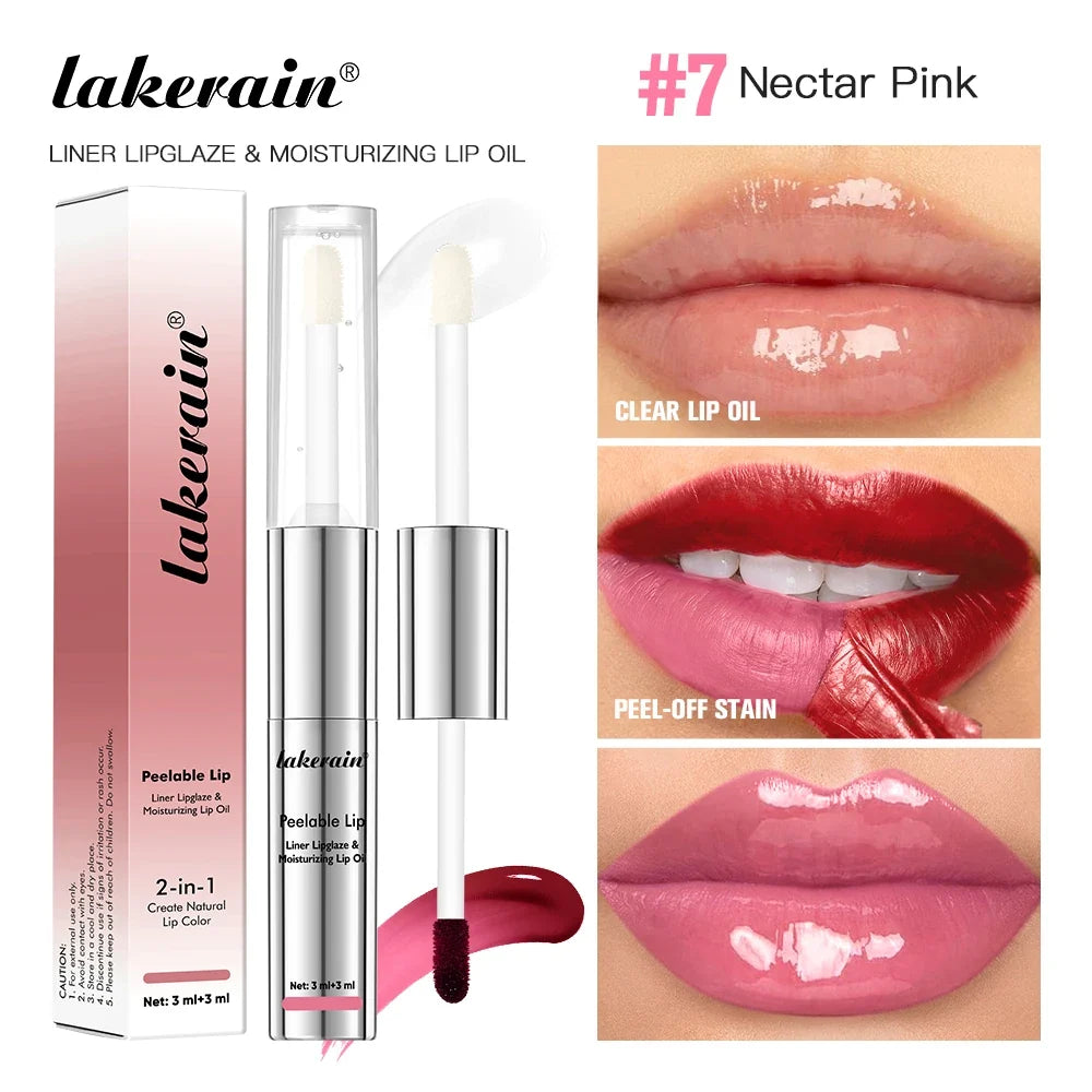 Double-End Matte Lip Liner & Lip Oil – Waterproof, Long-Wear