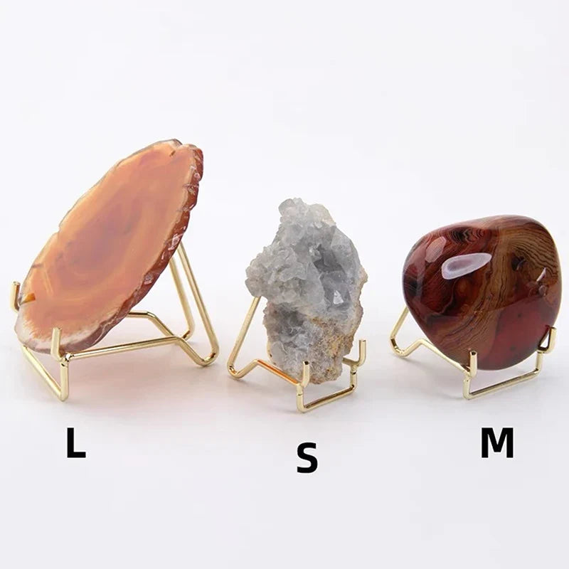 Metal Easel Display Stand for Crystals, Geodes & Minerals