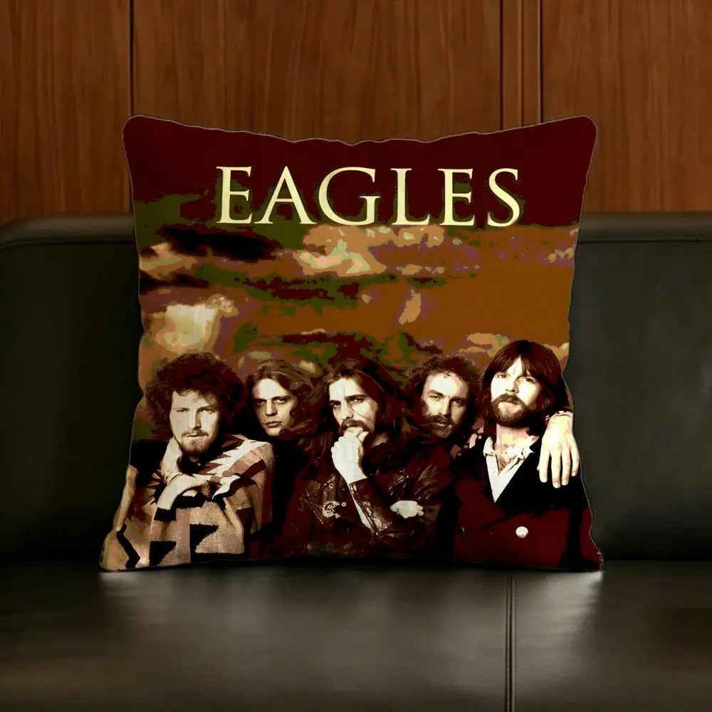 Eagles Band Linen Cushion Cover | Sofa, Bed & Chair Pillow Case