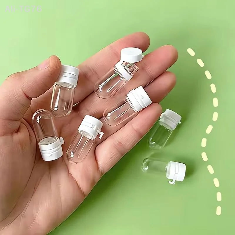 10-Pack 2ml Clear Glass Travel Bottles – Leak-Proof Flip-Top