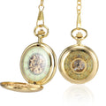 Vintage Quartz Pocket Watch with Chain | Roman Numeral Gift