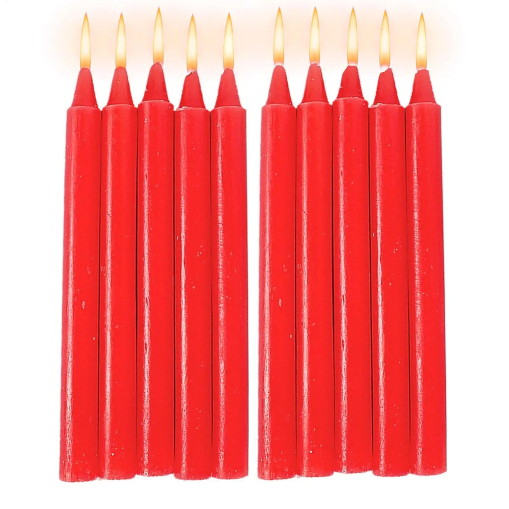 Survival Candles 10X Natural Wax Unscented Candle Red White Supplies