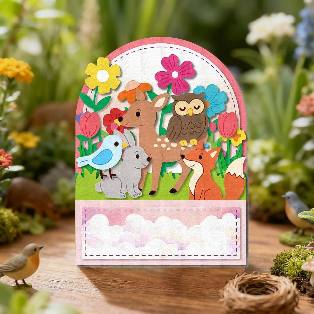 Zoo Theme Carbon Steel Cutting Dies – 4-Pc Scrapbook Set