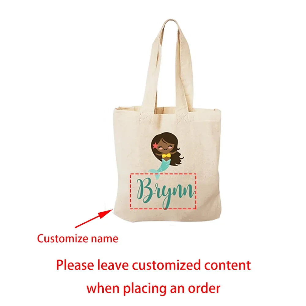 Custom Mermaid Canvas Tote Bags – Party Favors & Gift Bags