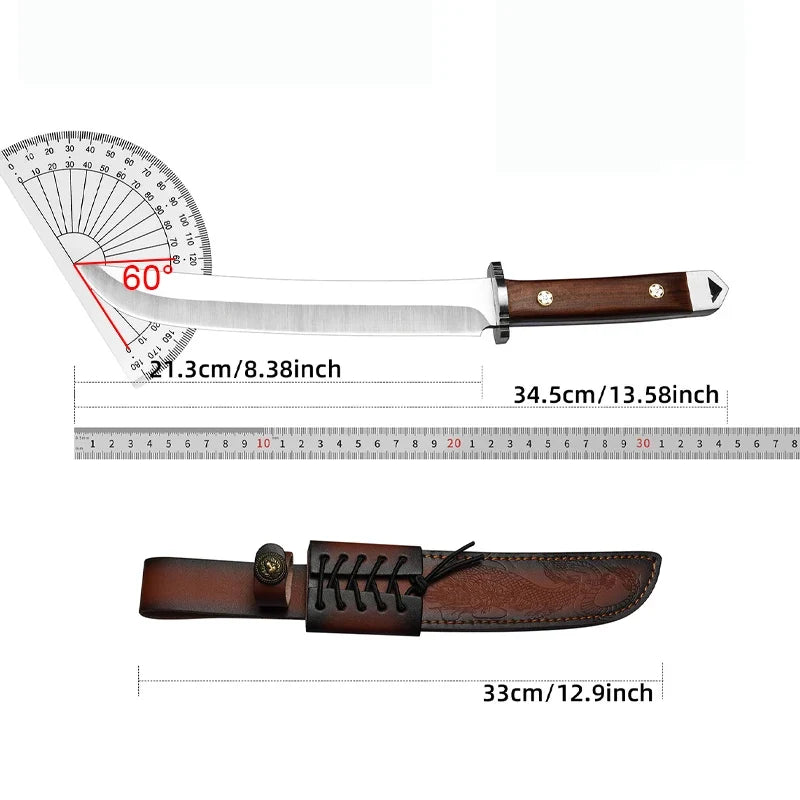 Japanese-Style Chef's Knife – High-Hardness Blade & Wood Handle