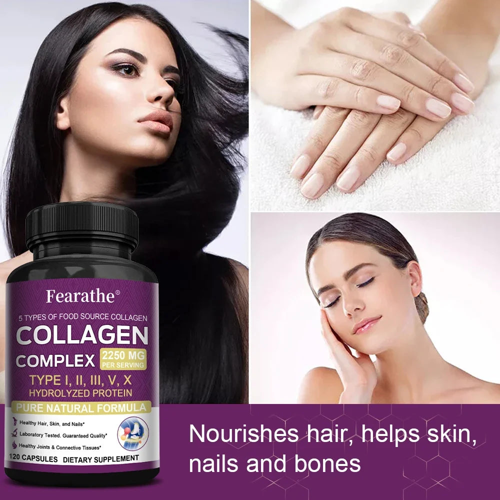 Multi-Collagen Capsules Types I II III V X – Skin, Hair & Nails