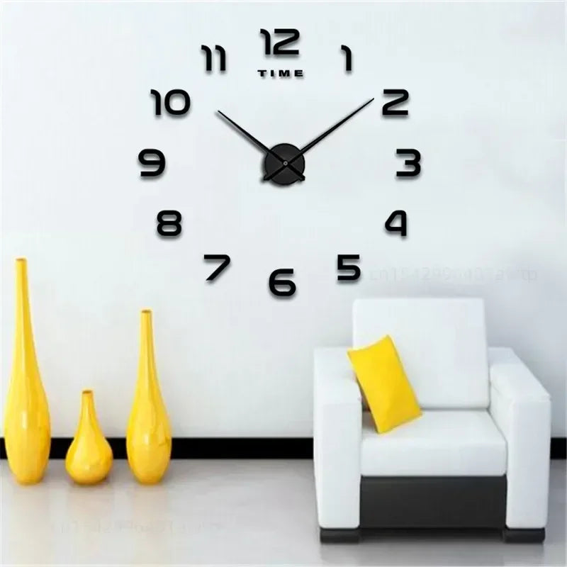 Modern DIY Large Wall Clock – Frameless Acrylic Quartz 40cm