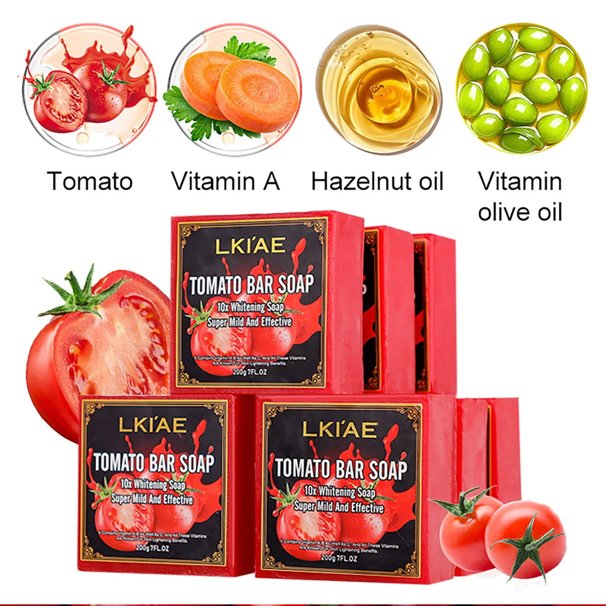 AILKE Tomato Brightening Soap Bar | Even Skin Tone 200g