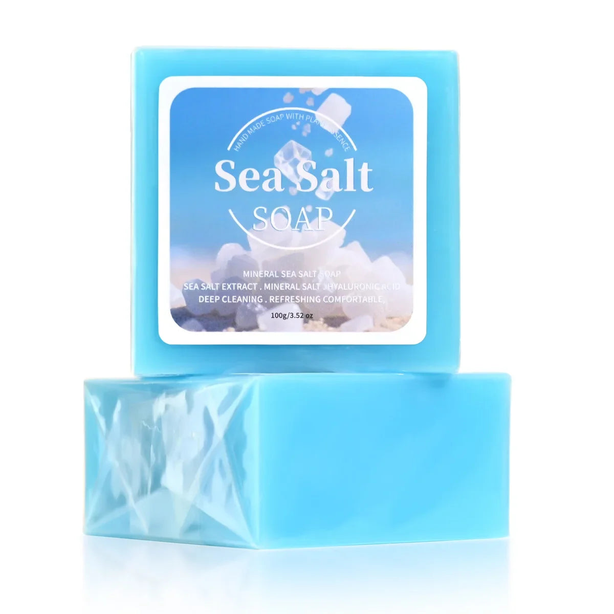 Sea Salt & Hyaluronic Acid Handmade Soap – 100g Travel Bar