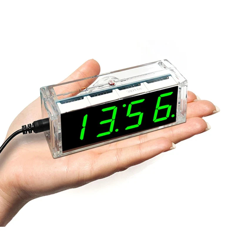 DIY LED Digital Clock Kit – 51 MCU Alarm, Date & Temp Display