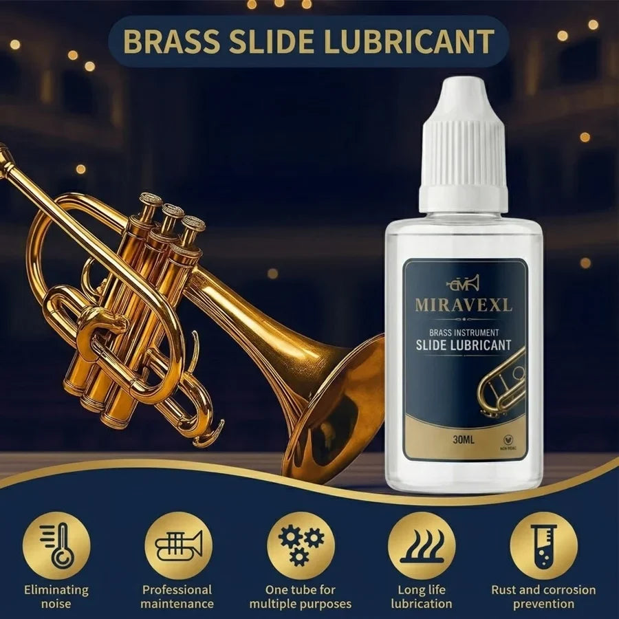 MIRAVEXL Brass Valve Oil 30ml – Trumpet, Horn, Tuba Lubricant