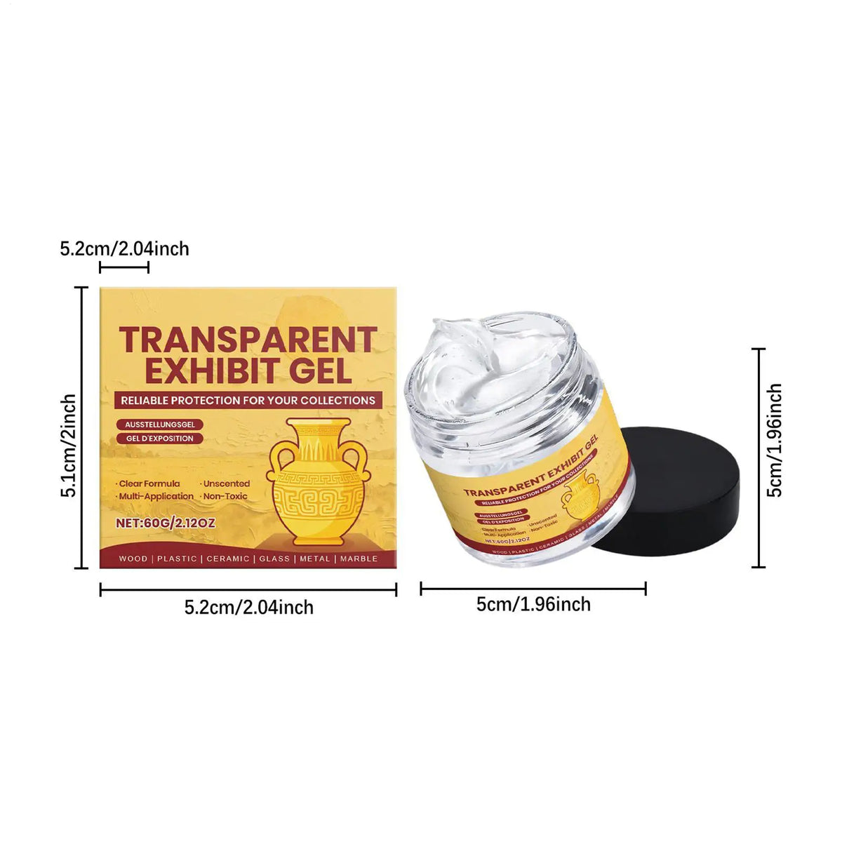 60g Clear Museum Gel – Removable Adhesive for Antiques & Decor
