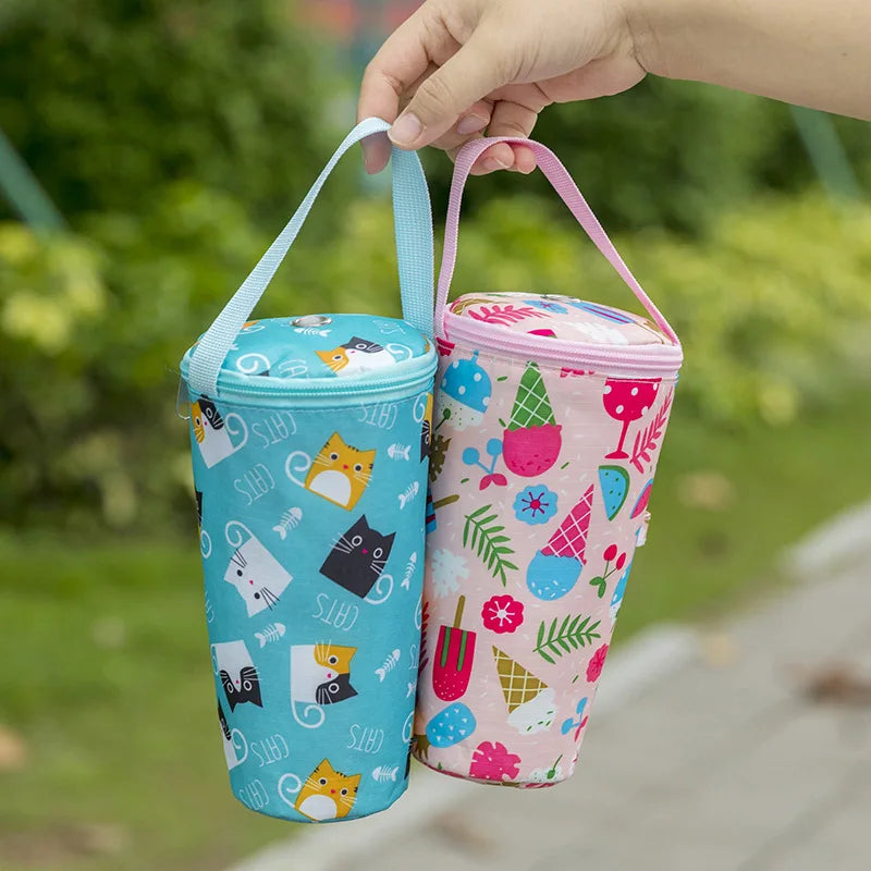 Insulated Milk Tea Tote Bag | Portable Cup Carrier & Umbrella Bag