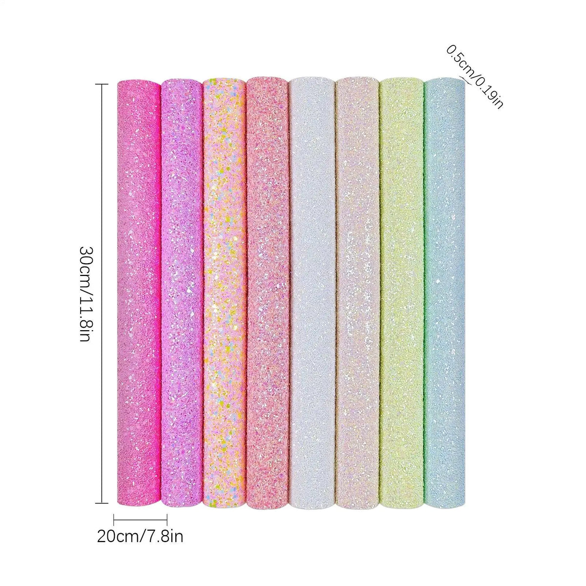 A4 Glitter Sequin Sheets 8-Pack | Iron-On Craft Fabric