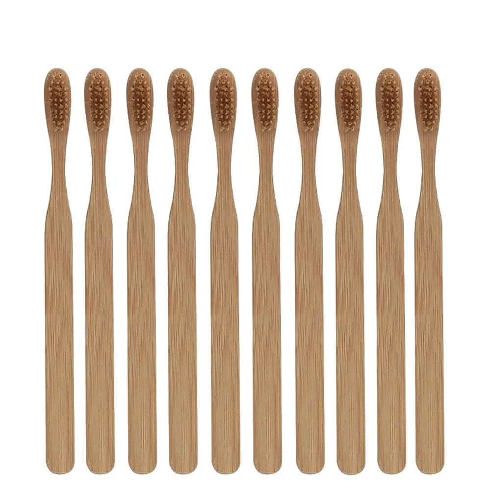 Bamboo Toothbrush Set | Soft Bristle, Eco-Friendly 1 or 10 Pack