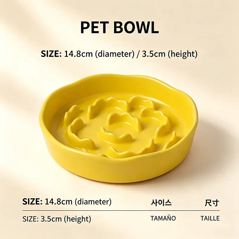 Ceramic Anti-Choking Slow Feeder Cat Bowl | Stable & Safe