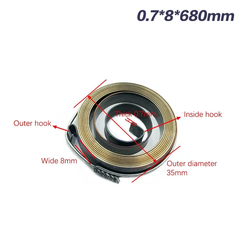 0 7-1 5 Thickness 680- Length Spiral Flat Wire Coil Torsion Constant