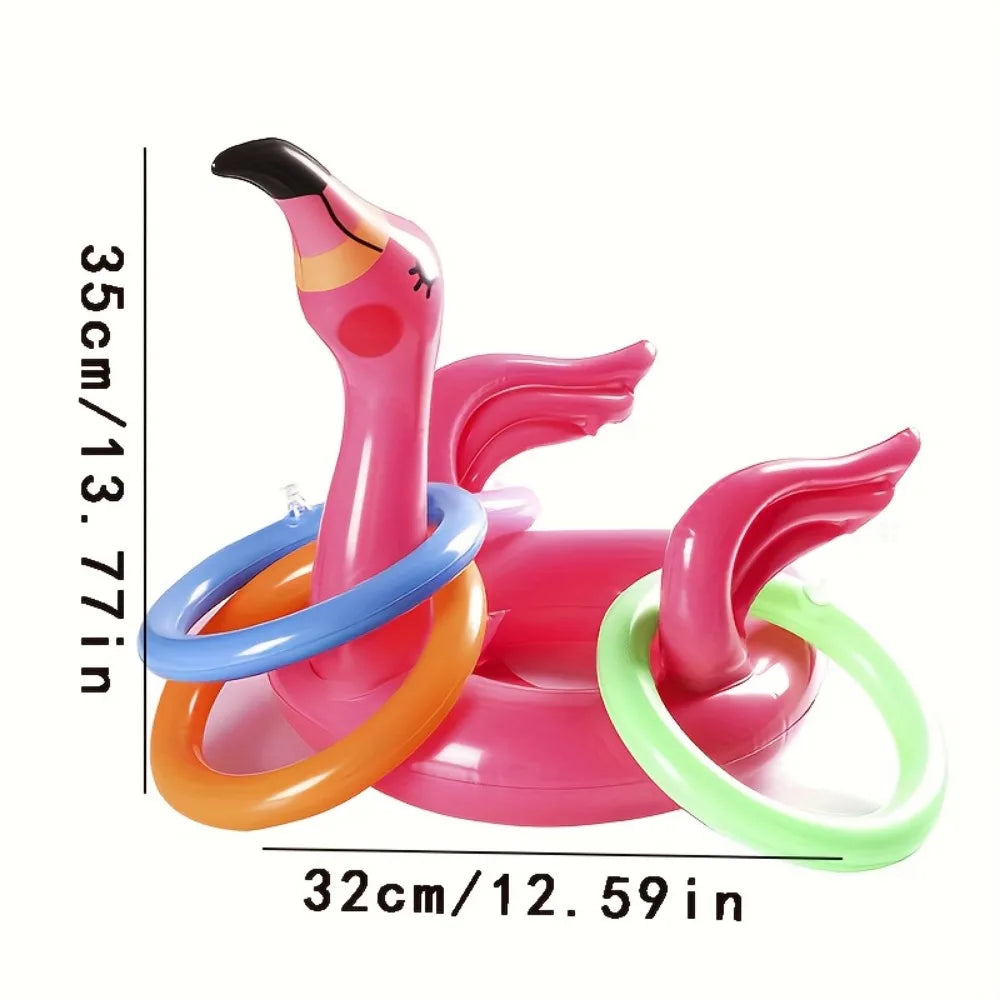 Inflatable Flamingo Ring Toss Game Set – Fun Party Toy