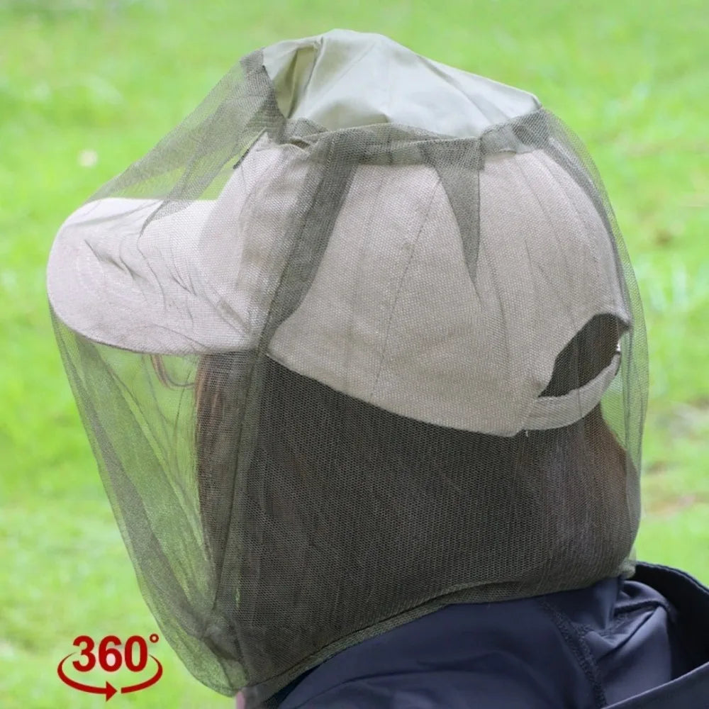 Mosquito Head Net – Mesh Bug Hat Cover for Camping & Hiking