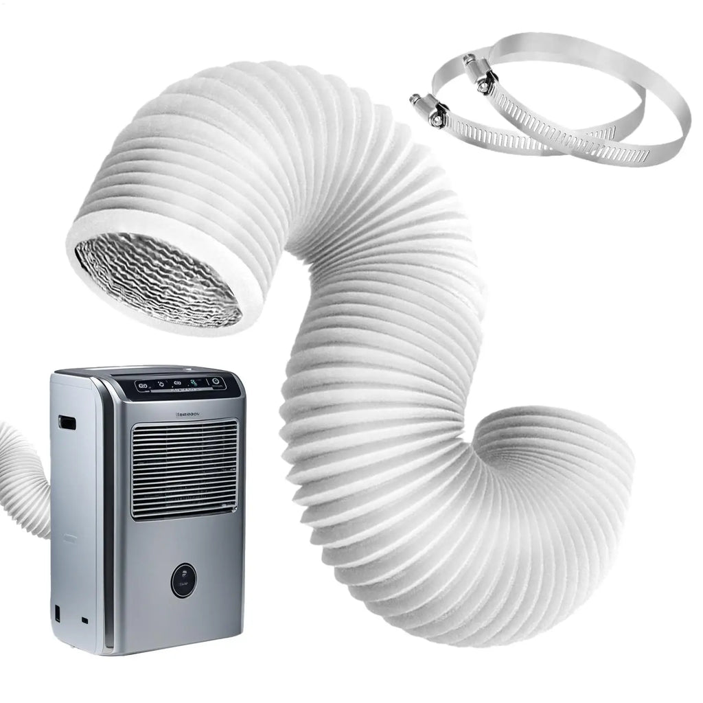 4-Inch Flexible AC Exhaust Hose with Clamps | Aluminum Foil Duct