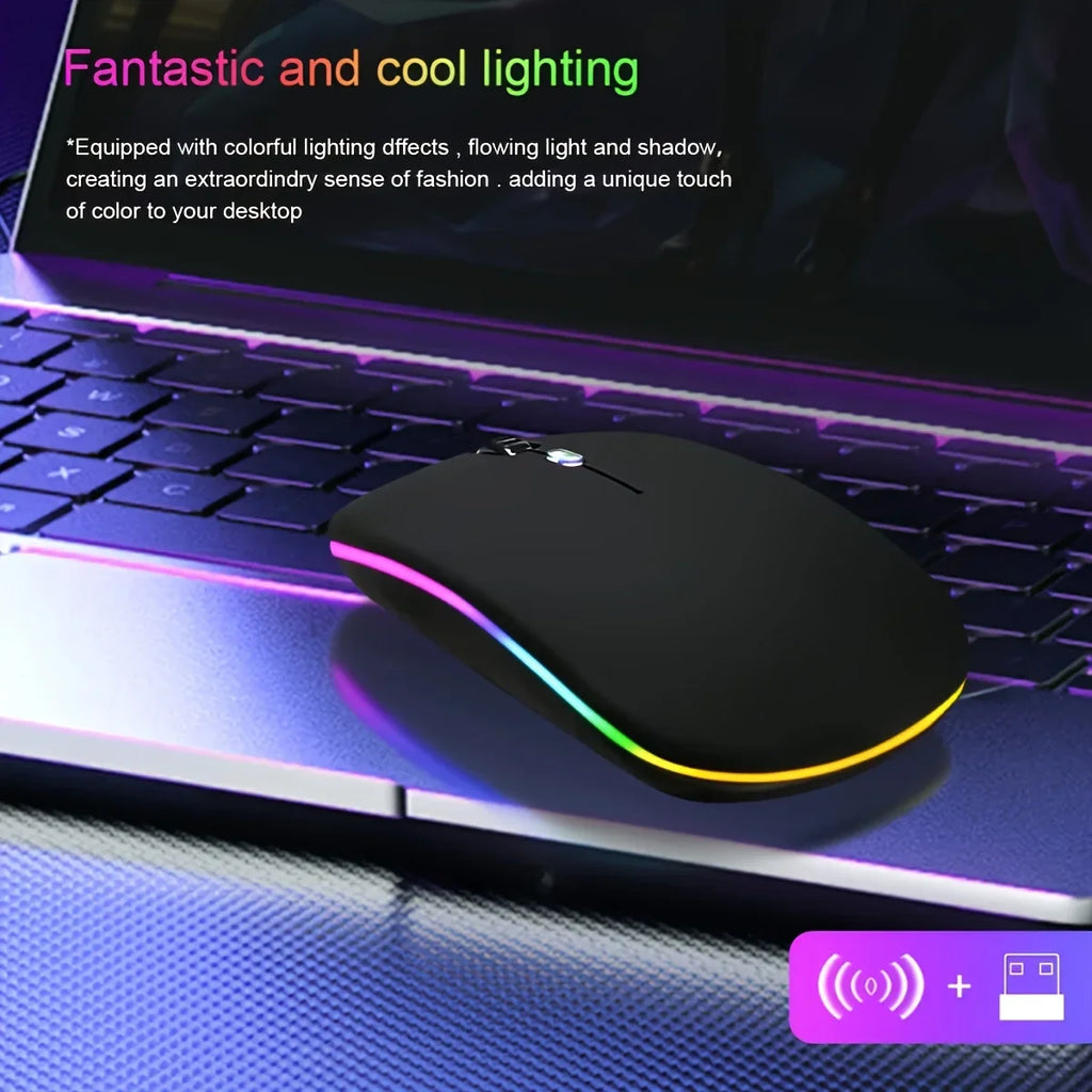 Wireless Mouse Bluetooth-compatible Gaming Dual Mode BT+2 4Ghz