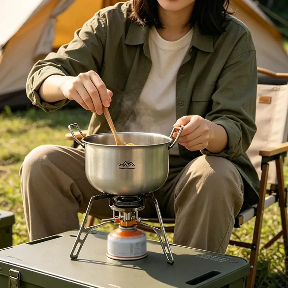 2L Titanium Camping Pot – Lightweight Folding Handle Cookware