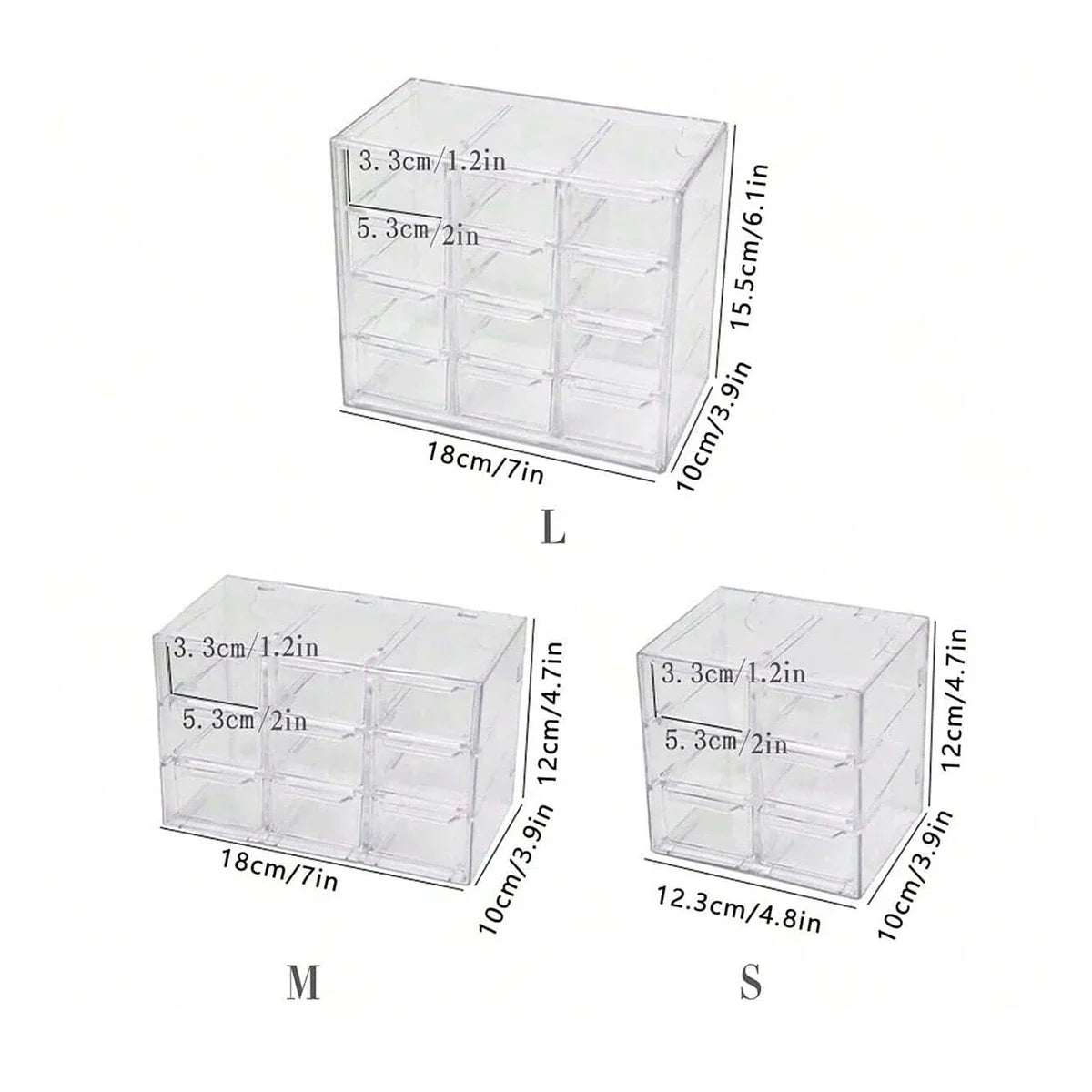 Acrylic Large Capacity Drawer Transparent Divided Beaded Storage Box