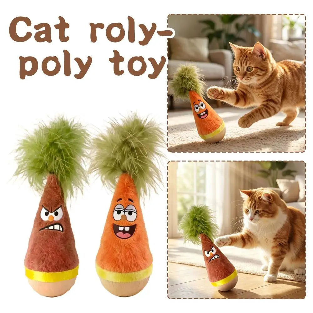 Cat Tumbler Funny Toys Tease Feathers Design Stick Self-hey Relieve