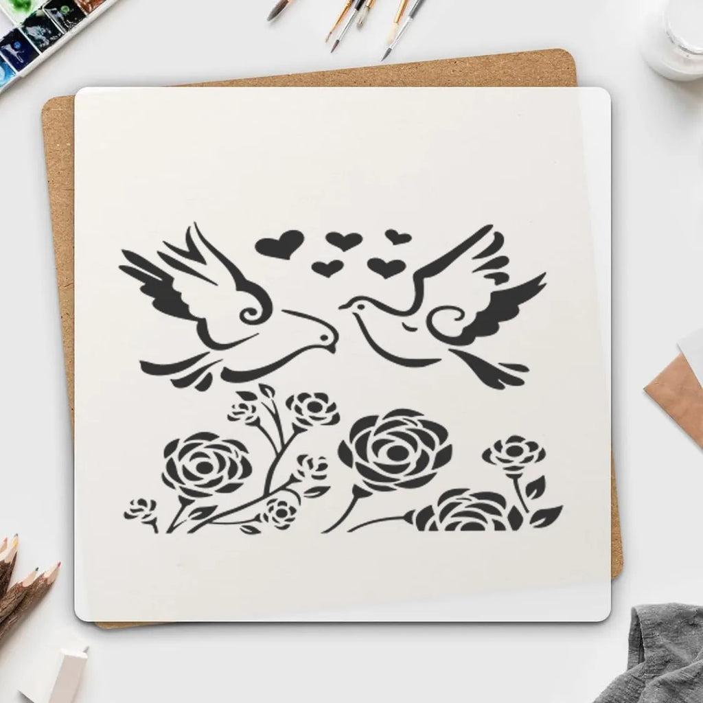 9 Sheets Bird Painting Templates DIY Animal Art Stencils Kids Adults
