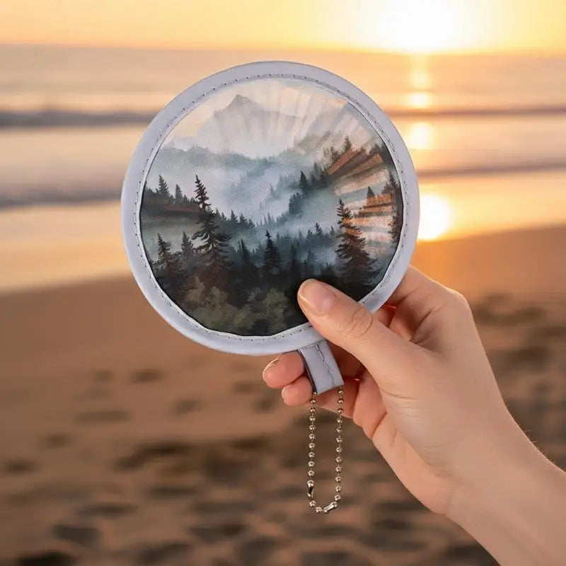 Round Foldable Hand Fan – Portable Pocket Cooling Fan