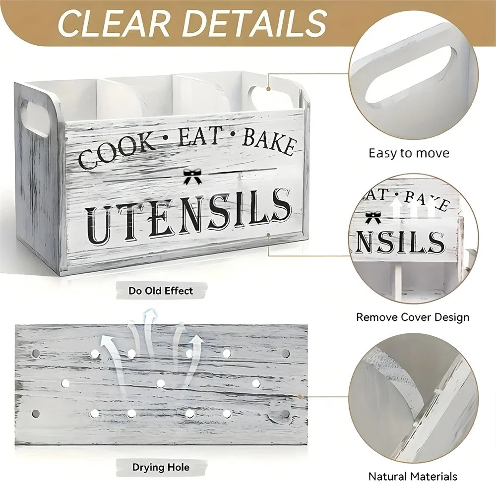 Multi-Compartment Cutlery & Utensil Organizer Storage Box