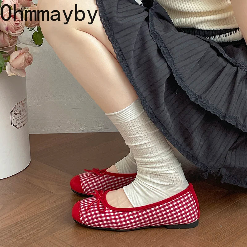 Butterfly-Knot Women's Mary Jane Ballet Flats | Slip-On Dress Shoes