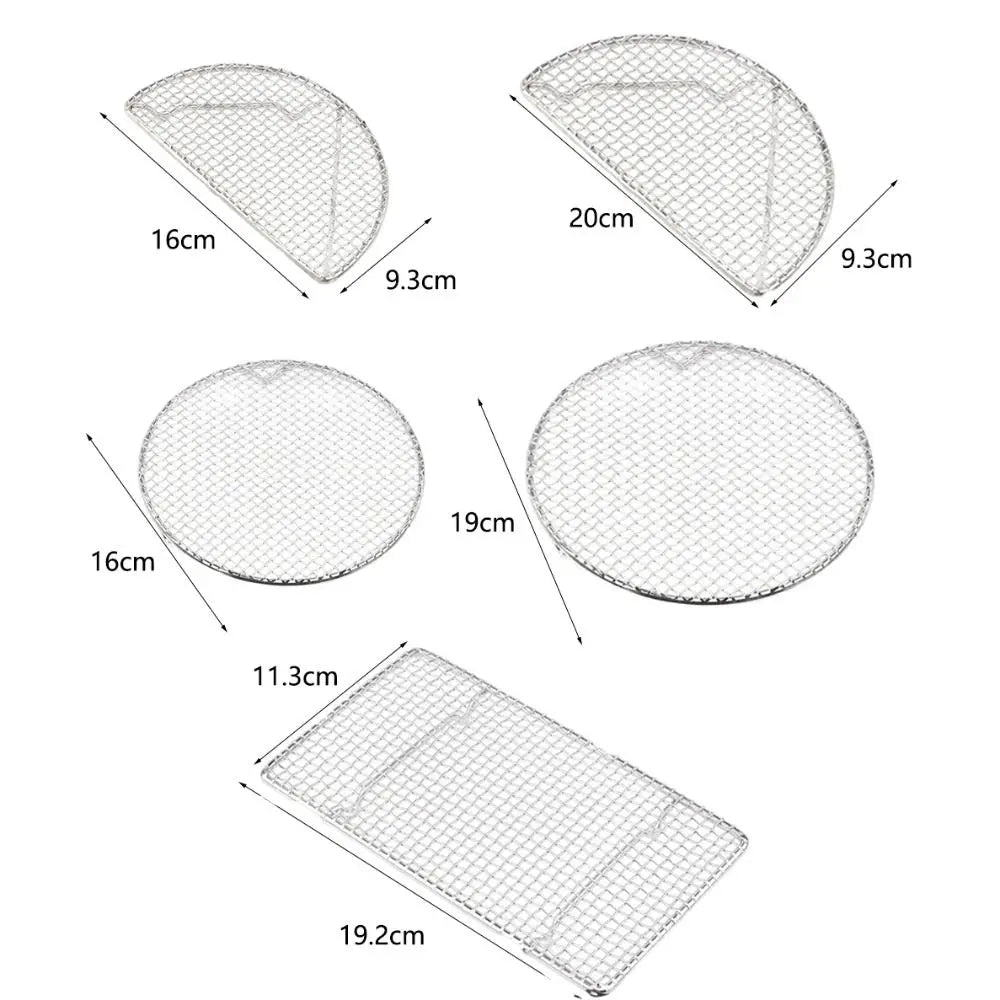 Household Stainless Steel Tempura Frying Net Semi Circular Round