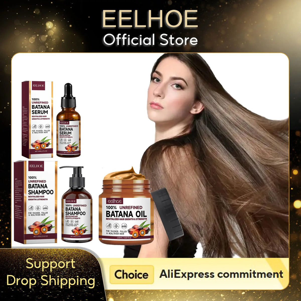 EELHOE Batana Oil Shampoo, Conditioner & Hair Oil Set
