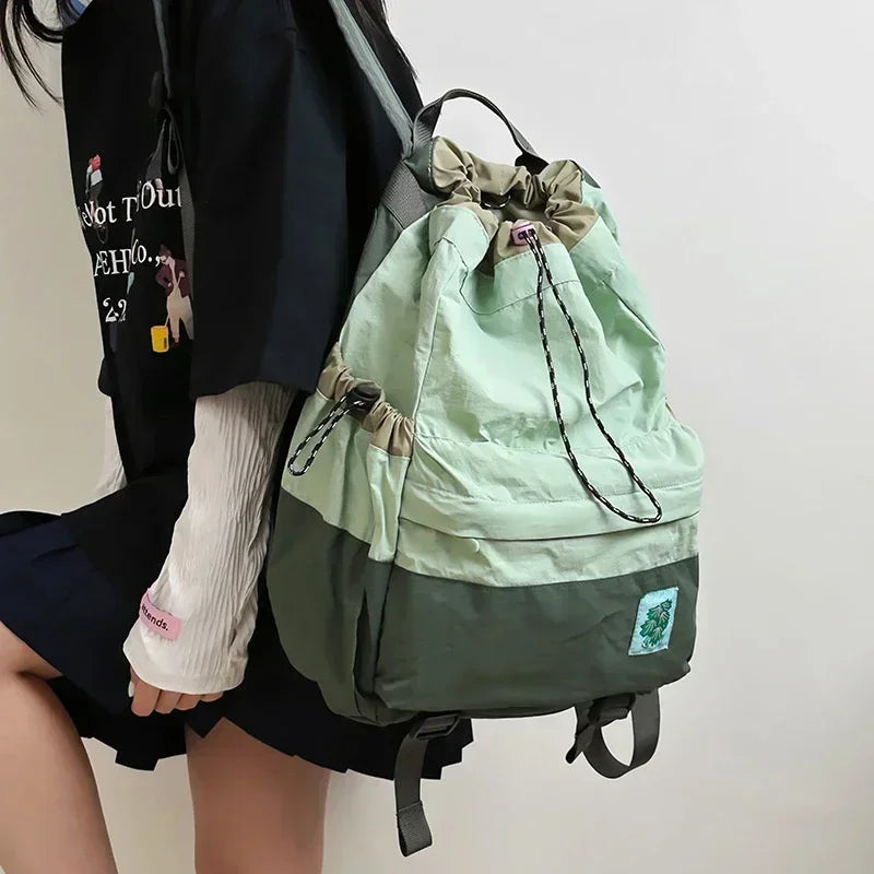 Lightweight Drawstring Backpack – Unisex Nylon Travel Bag
