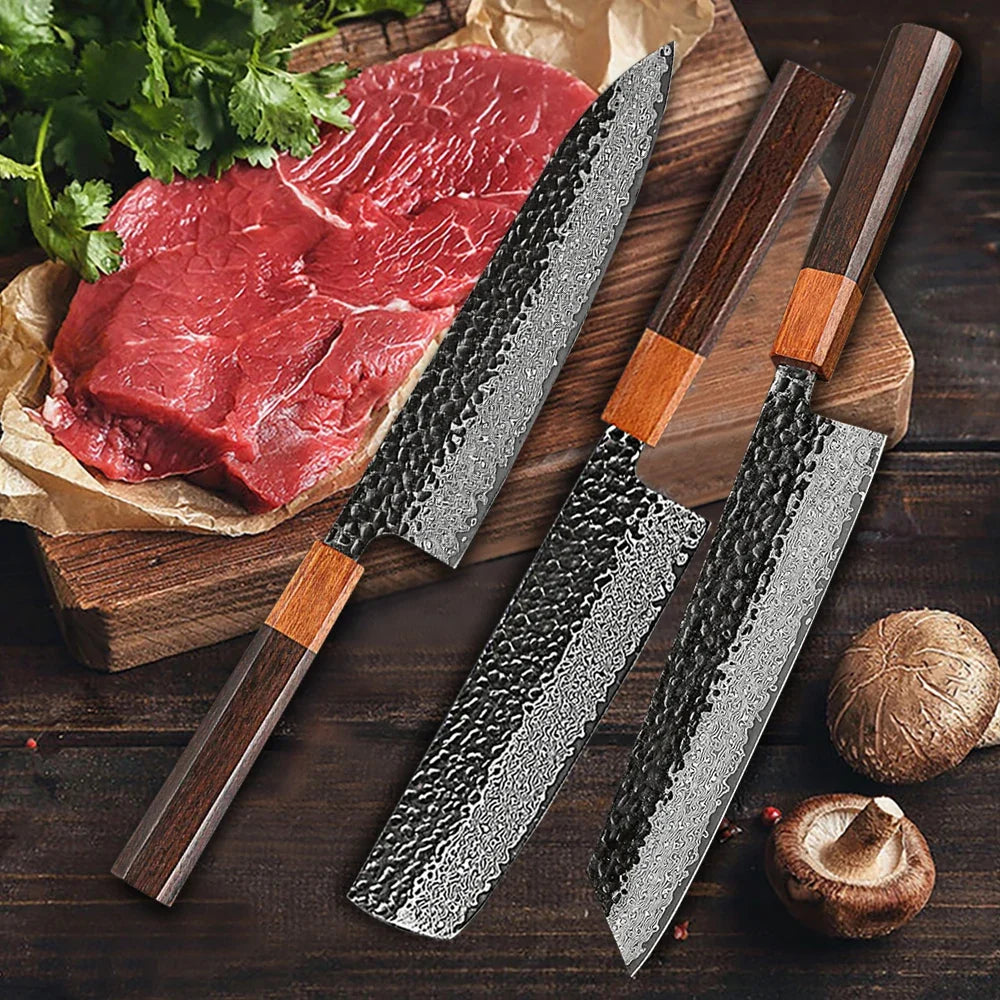 67-Layer Damascus Steel Utility Kitchen Knife | Sharp Cleaver