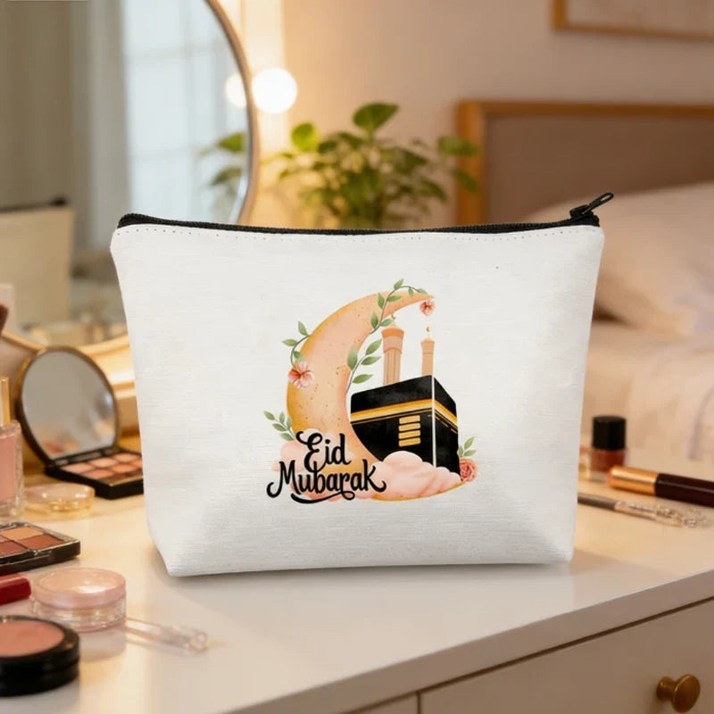 Eid Mubarak Canvas Makeup Bag | Mosque Moon Ramadan Gift