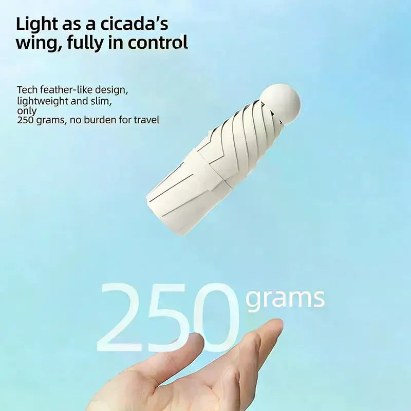 UPF 50+ Blackout Pocket Umbrella Double-layer Sun Protection Compact
