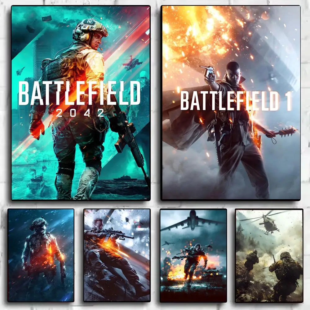 Battlefield Game Poster – Self-Adhesive Wall Art Sticker