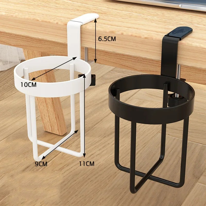 Table Edge Water Cup Holder Iron Hanging Office Coffee Cups Hook Desk