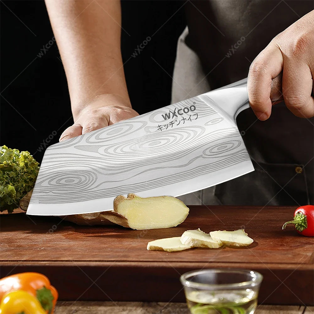 Japanese Santoku Chef's Knife Set – Laser-Textured Stainless Steel