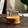 Mini Glass Milk Pitcher Slanted Spout – Heat Resistant | KEMORELA