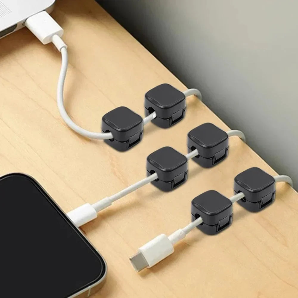 Magnetic Cable Organizer Clips | Desk Cable Management 1–10 Pcs