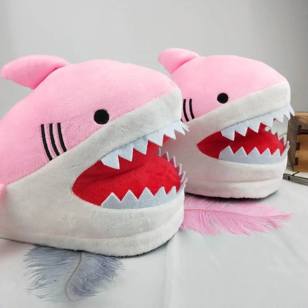 Shark Slippers for Women – Fluffy Faux Fur Indoor Slides