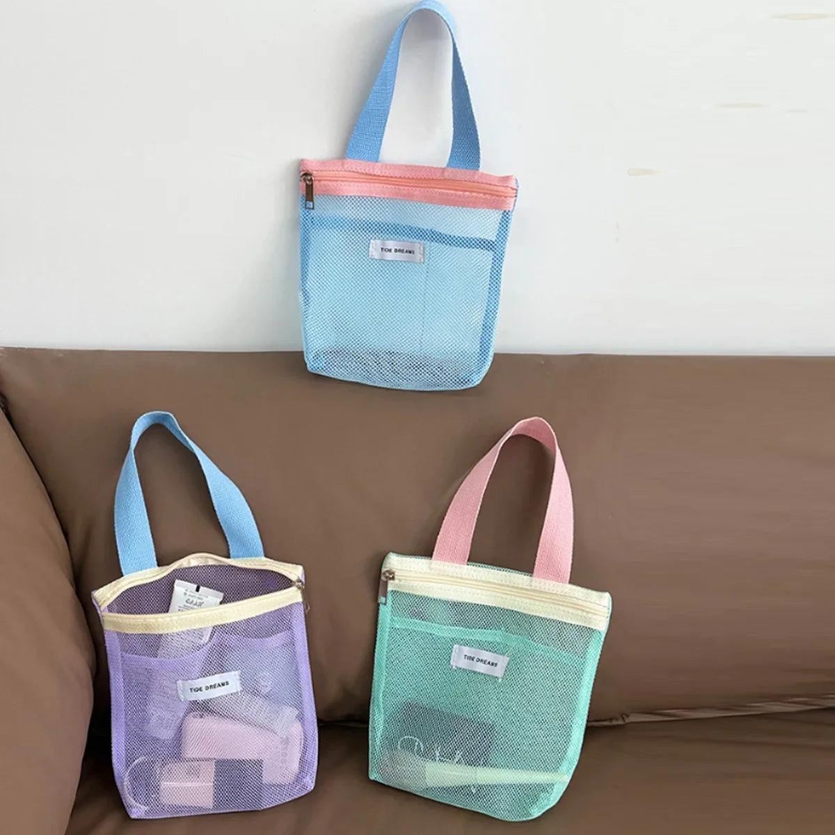 Mesh Makeup Toiletry Storage Bags Handbags Portable Travel Washing