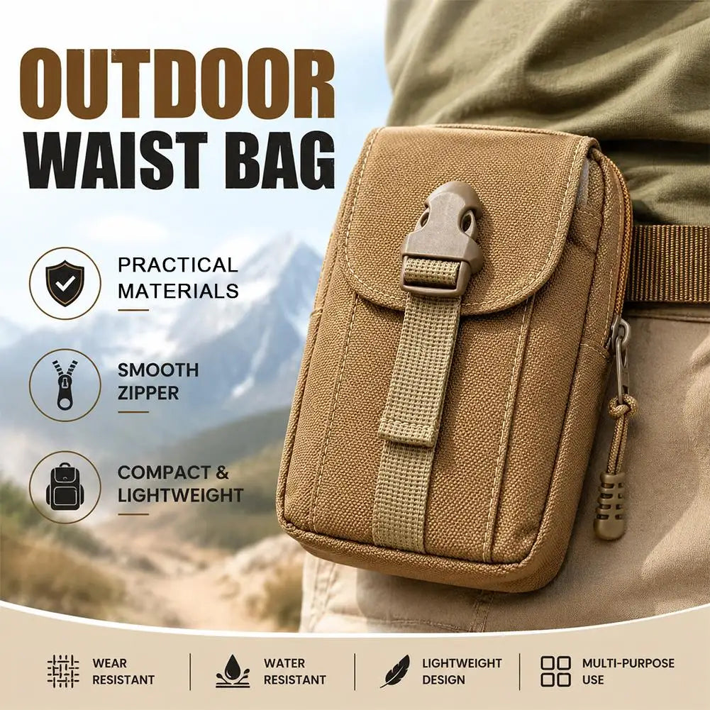 Outdoor Tactical Waist Bag Heavy Duty Oxford Phone Pouch Men's