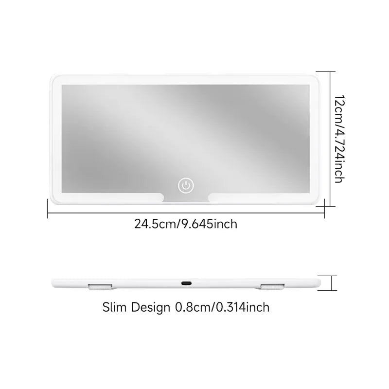Car Sun Visor LED Vanity Mirror – Rechargeable HD Makeup Mirror