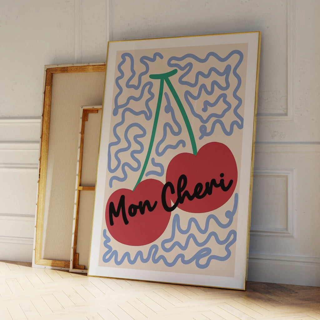 Mon Cheri Cherry Fruit Canvas Wall Art Print | Home Decor